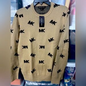 Michael Kors logo-jacquard Crew Neck Sweater for men brand new size S/L